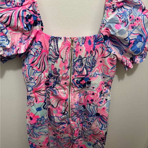 Lilly Pulitzer Puff Sleeve Colorful Peasant Dress Women’s Size 2 - Picture 4 of 4